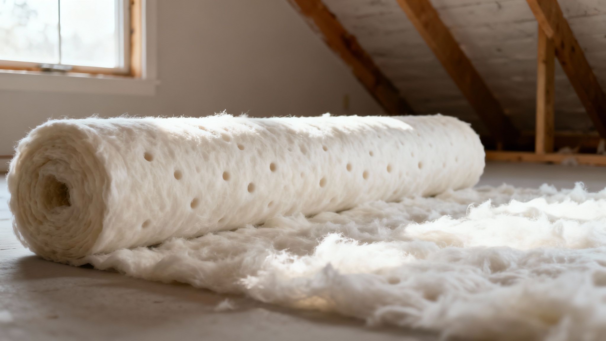 Fibra de Vidrio utilizada como aislante térmico en una pared