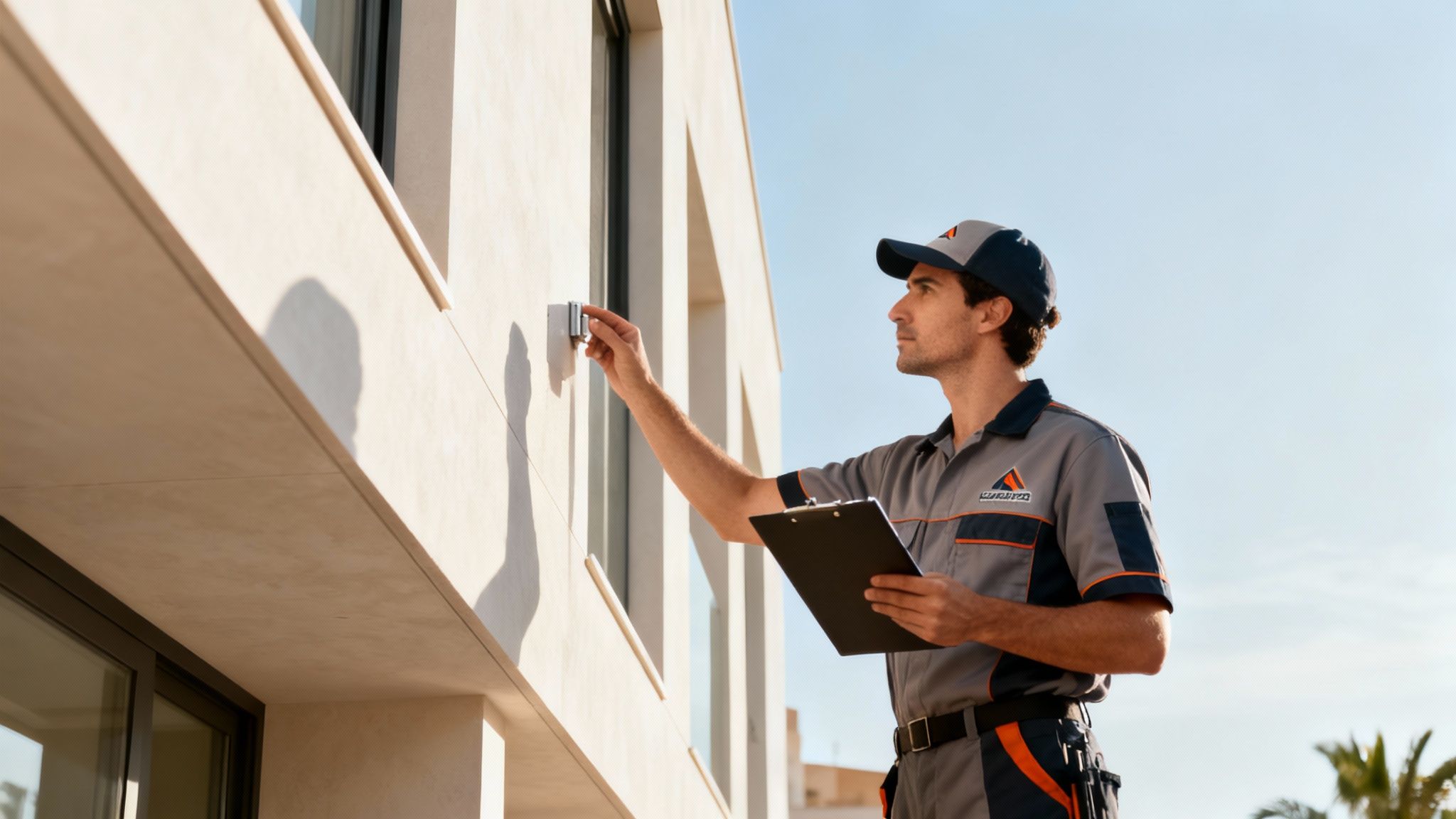 Un técnico competente revisando planos para el certificado energético en una vivienda de Valencia.