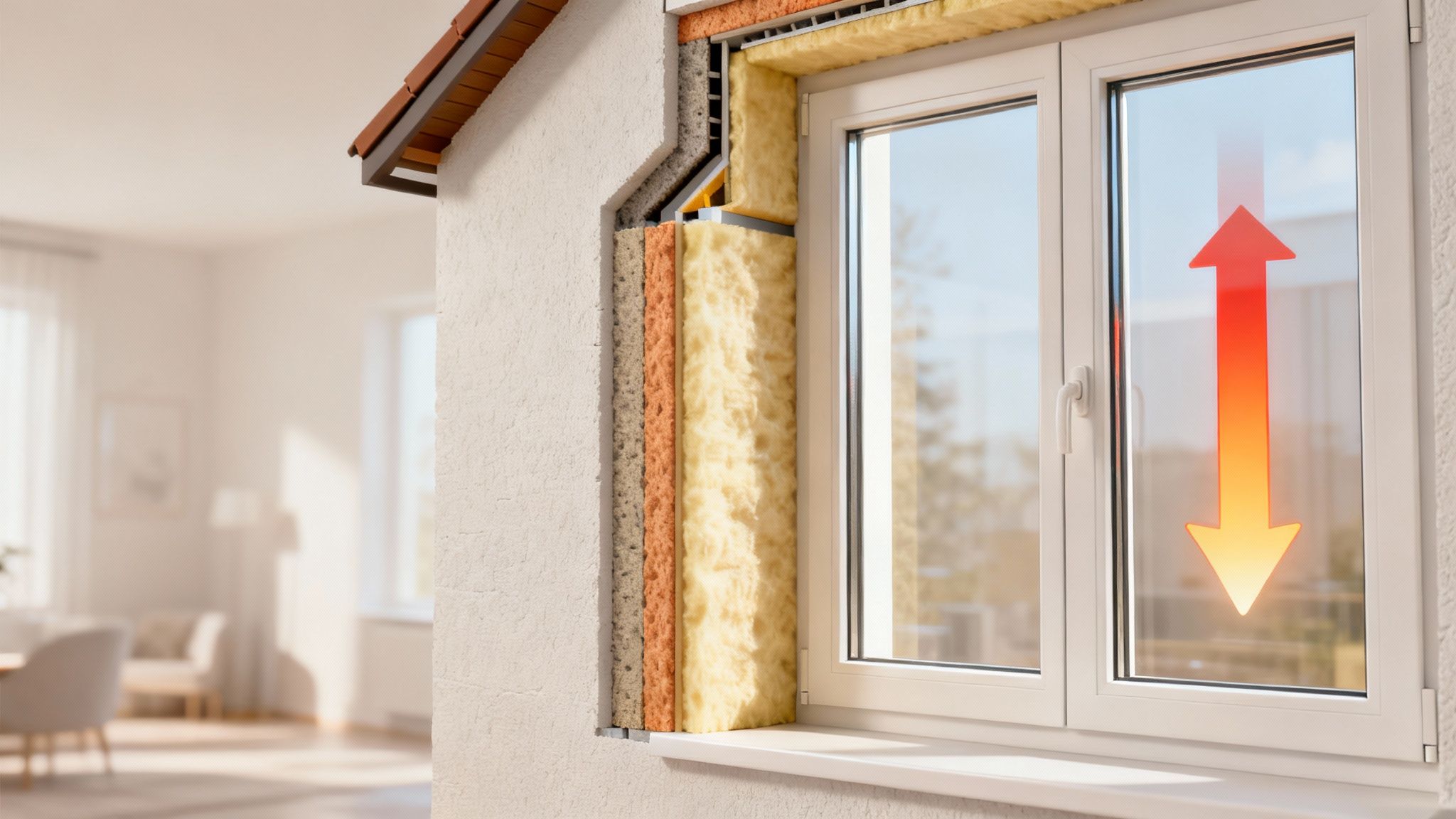 Un técnico utilizando una tablet para evaluar el interior de una vivienda luminosa.