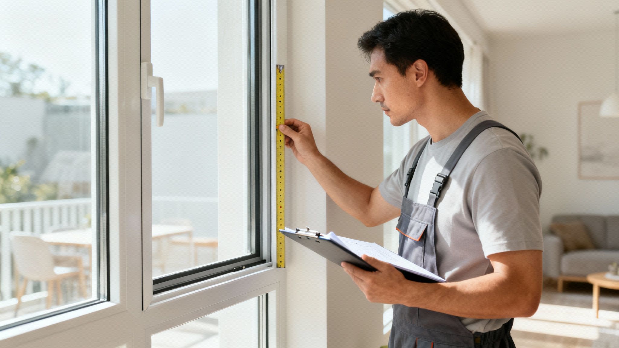 Un técnico revisa unos planos para preparar el certificado de eficiencia energética de la vivienda en Valencia.