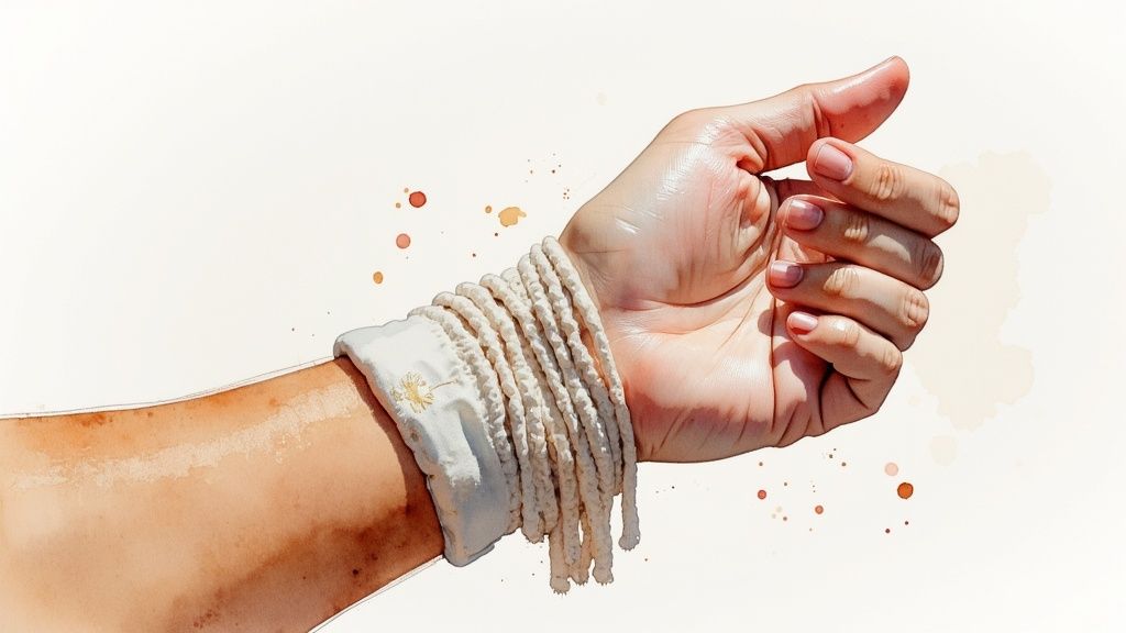 A close-up shot of a microwavable neck wrap with a focus on its fabric texture.