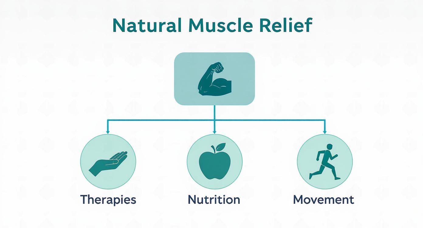 Infographic about natural remedies for muscle soreness