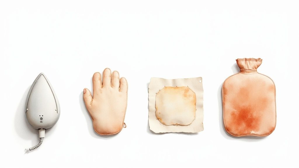 Four types of heating pads and hot water bottles for menstrual pain relief