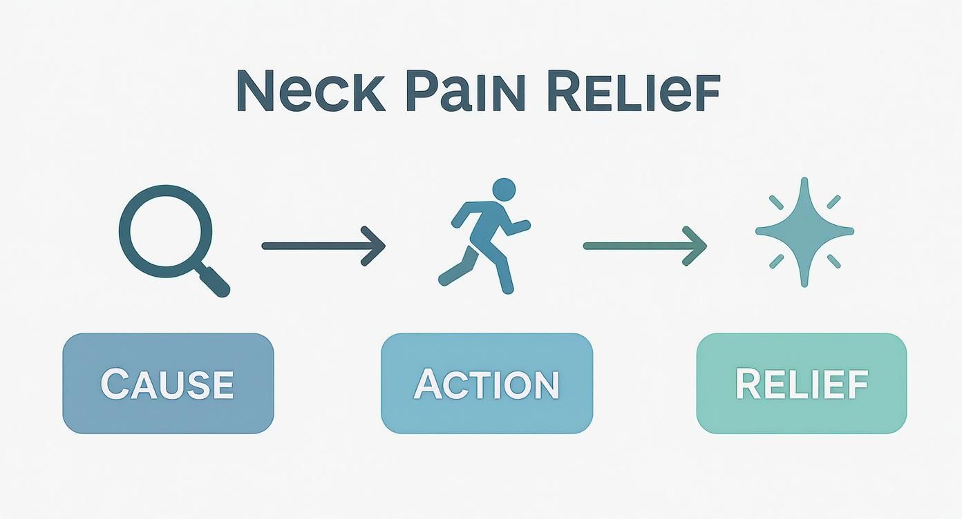 Infographic about how to relieve neck pain naturally