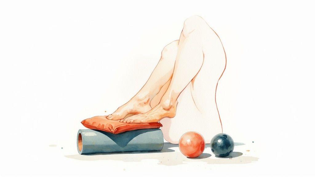 A person using a heat pack on their shoulder to warm up before exercise.