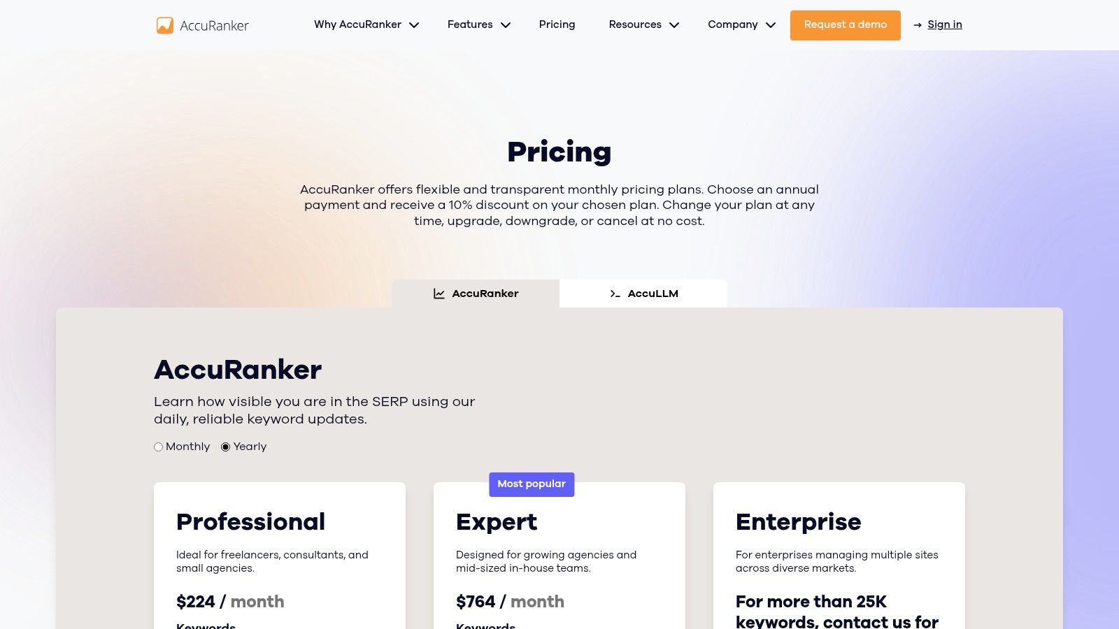 AccuRanker pricing plans