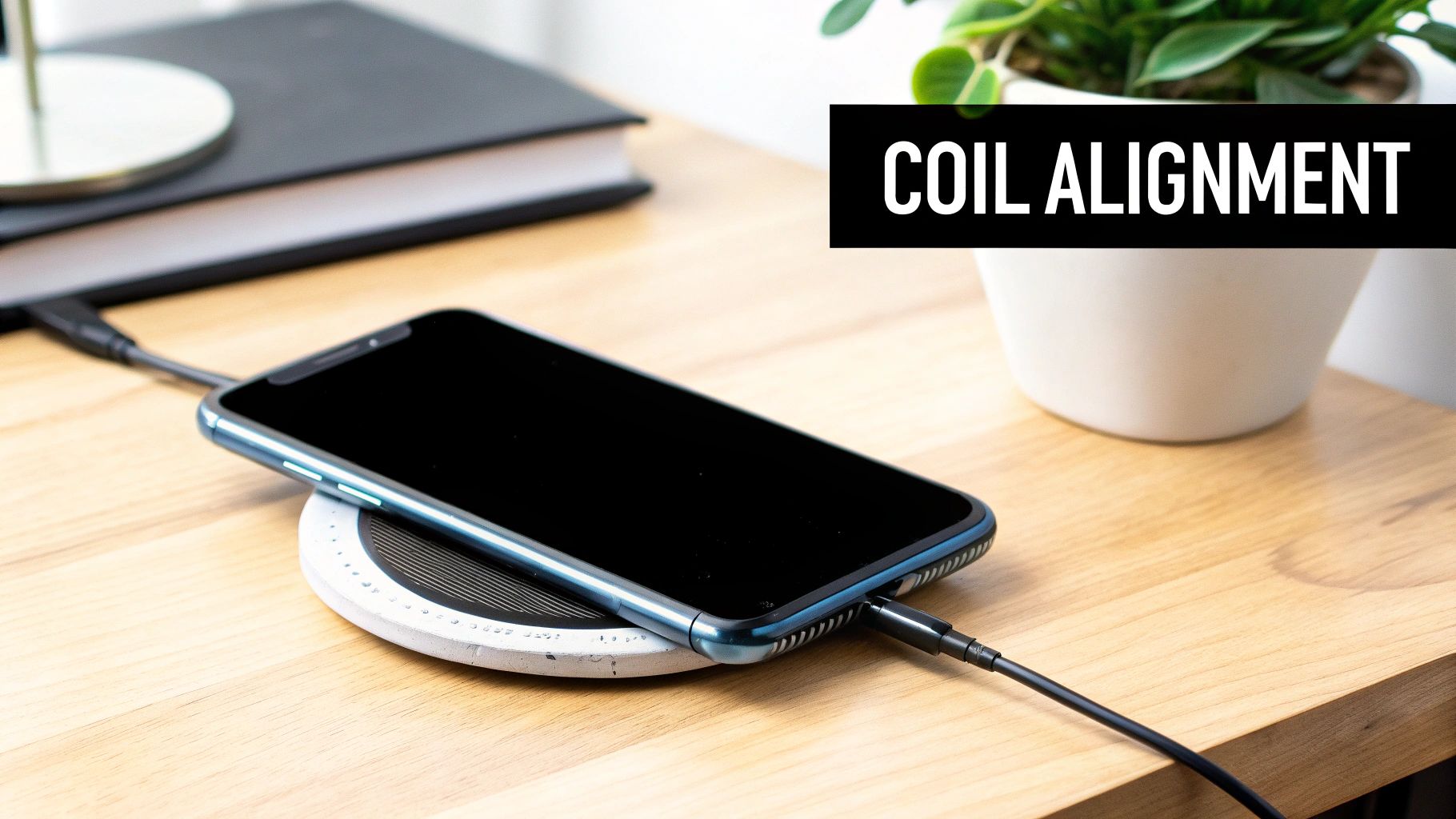 Two wireless charging coils illustrating the magnetic field connection