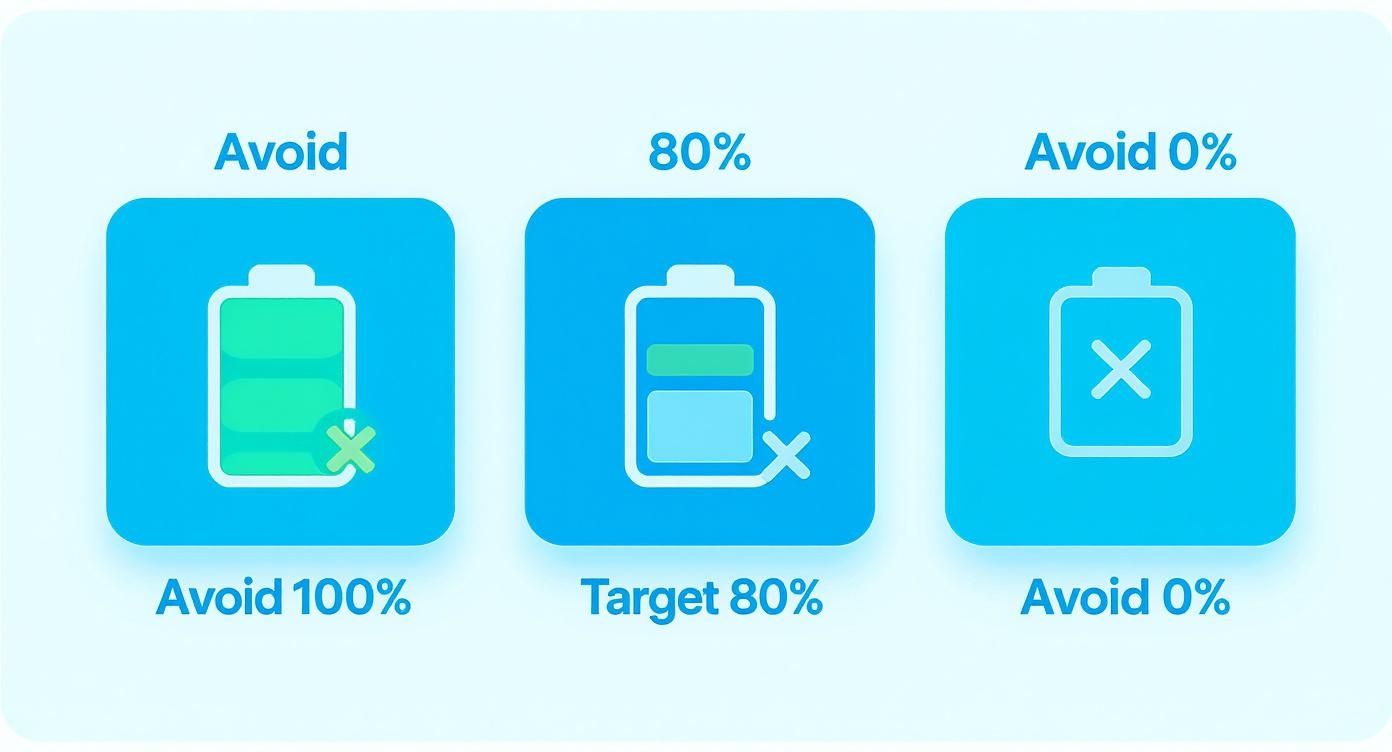 Infographic about lithium ion battery charging best practices