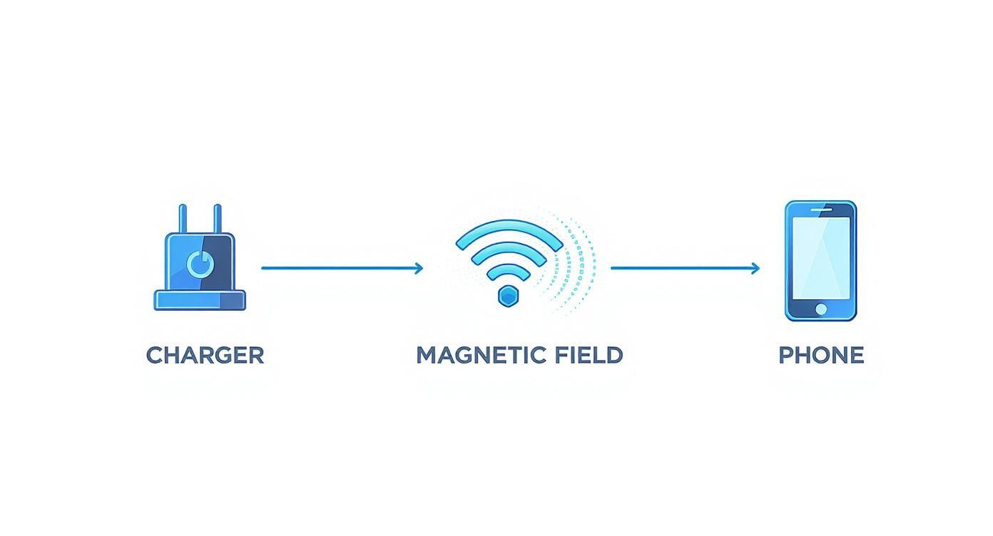 Infographic about how inductive charging works