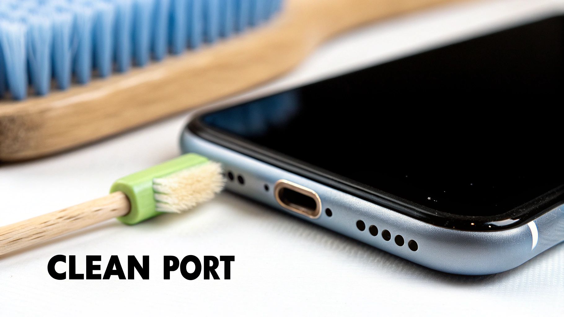 An iPhone screen showing the software update and restart options, symbolizing software fixes.