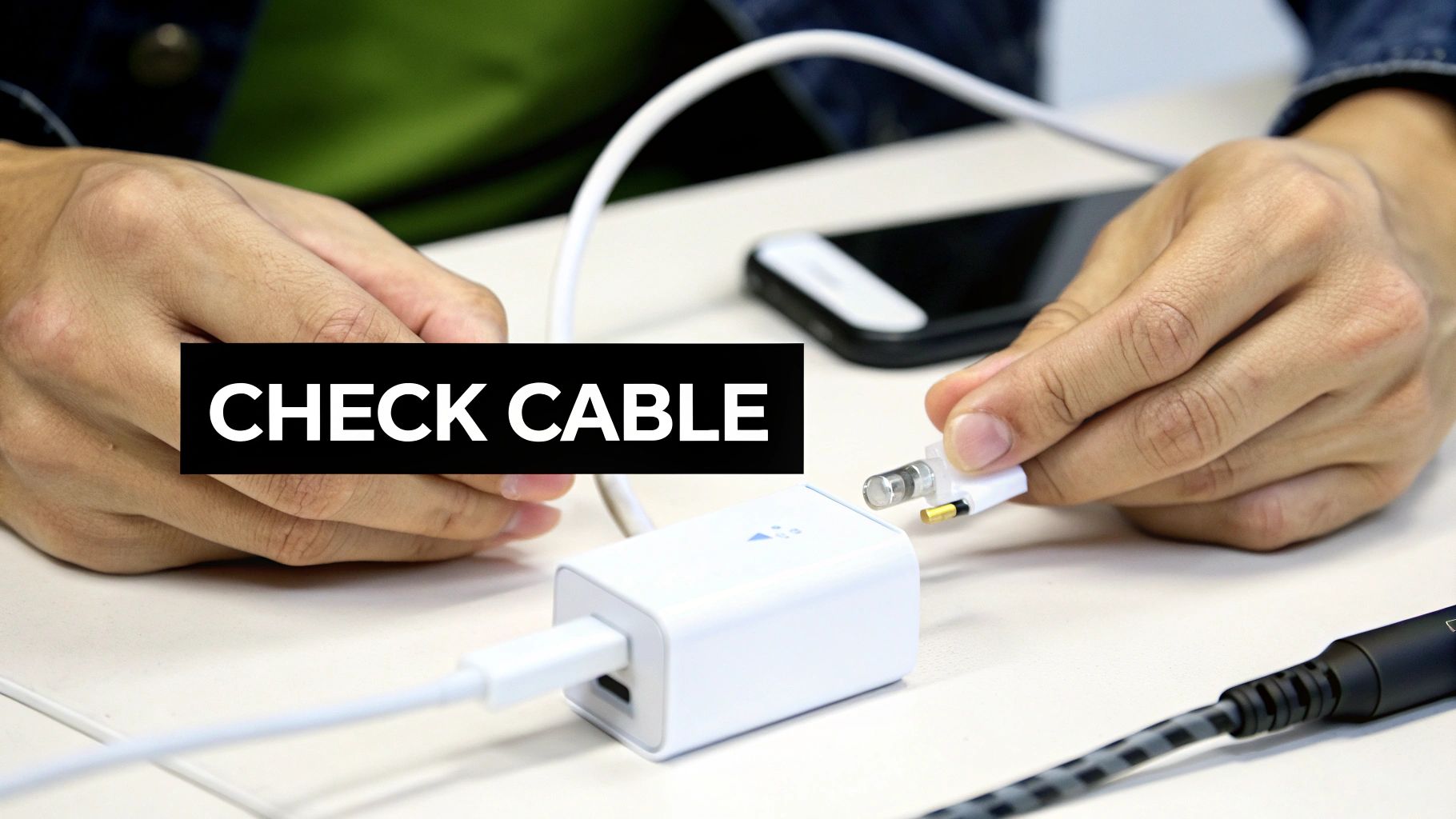 A close-up view of a clean iPhone charging port with good lighting.