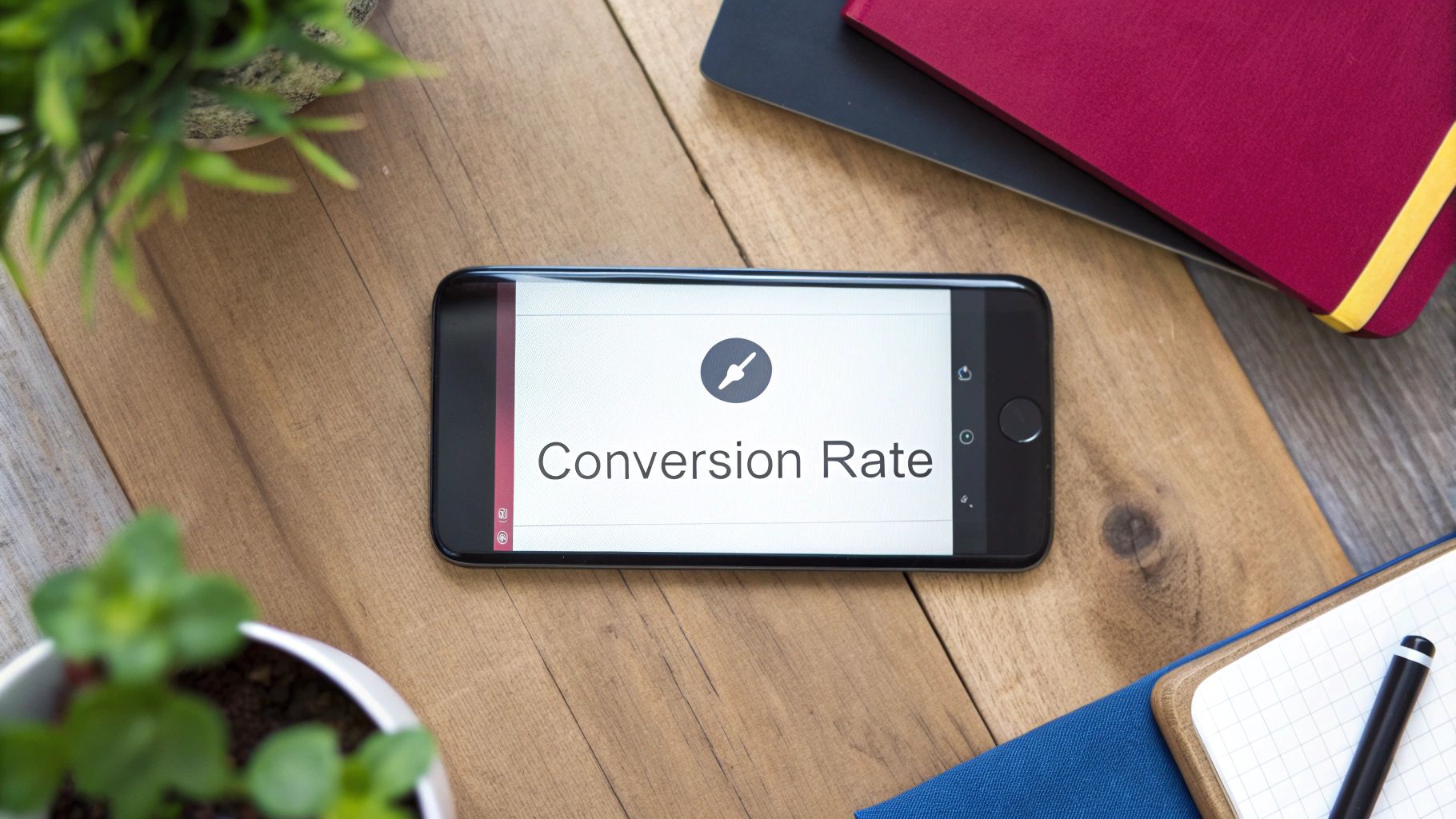 Conversion Rate infographic showing the funnel from user acquisition to conversion