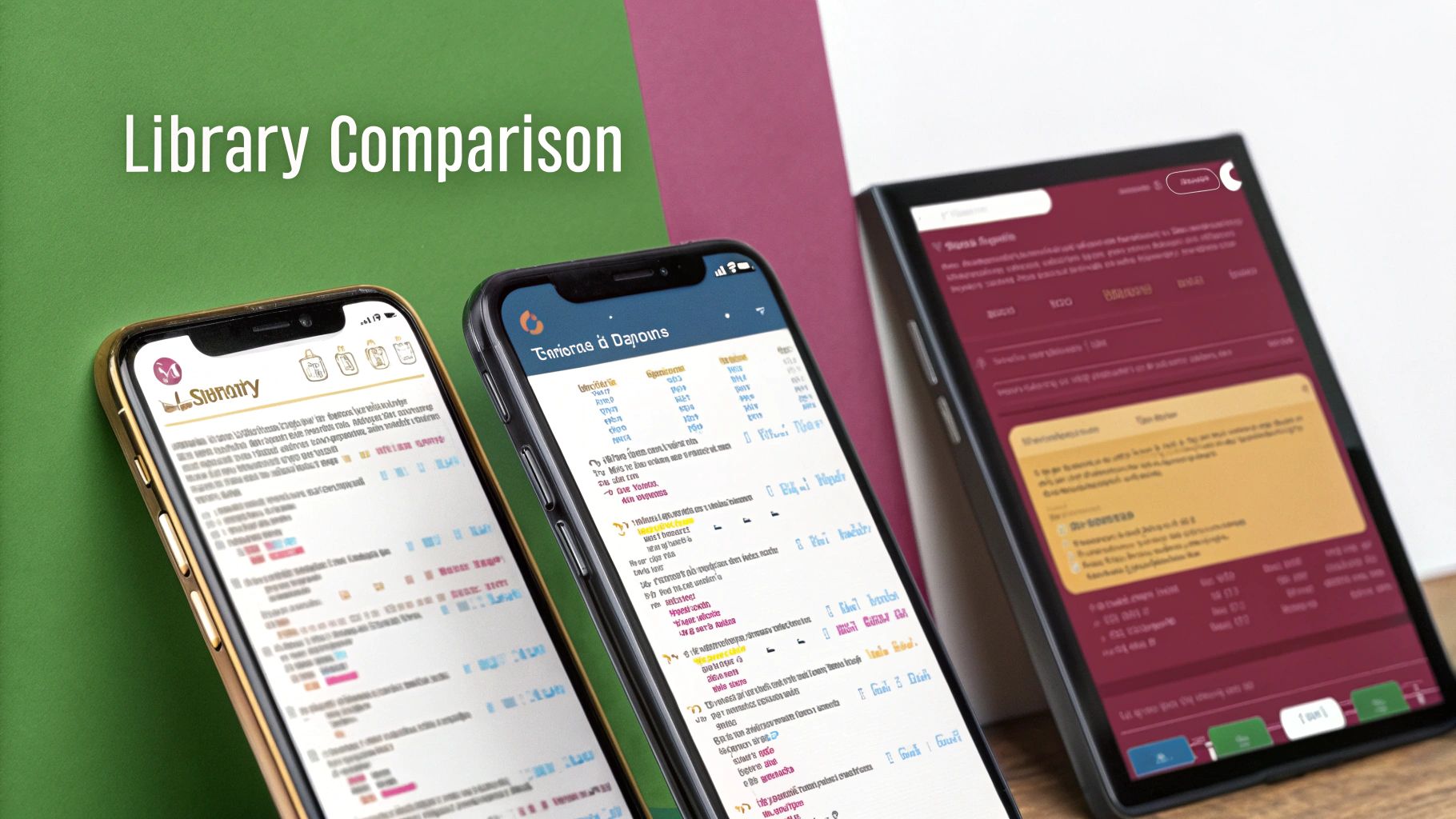 A developer comparing different state management library logos on a screen.
