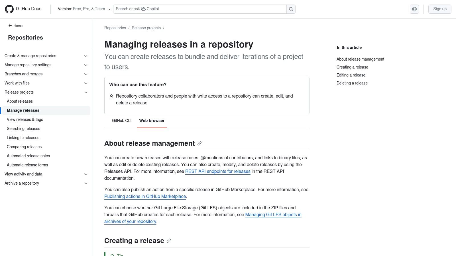 GitHub Releases (built-in)