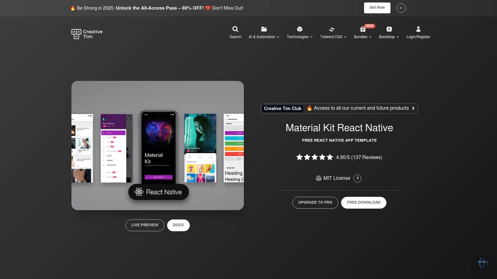 Creative Tim – Material Kit React Native