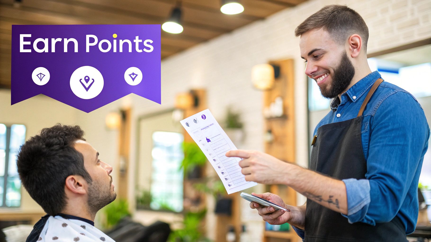 A points-based loyalty program for barbershops.