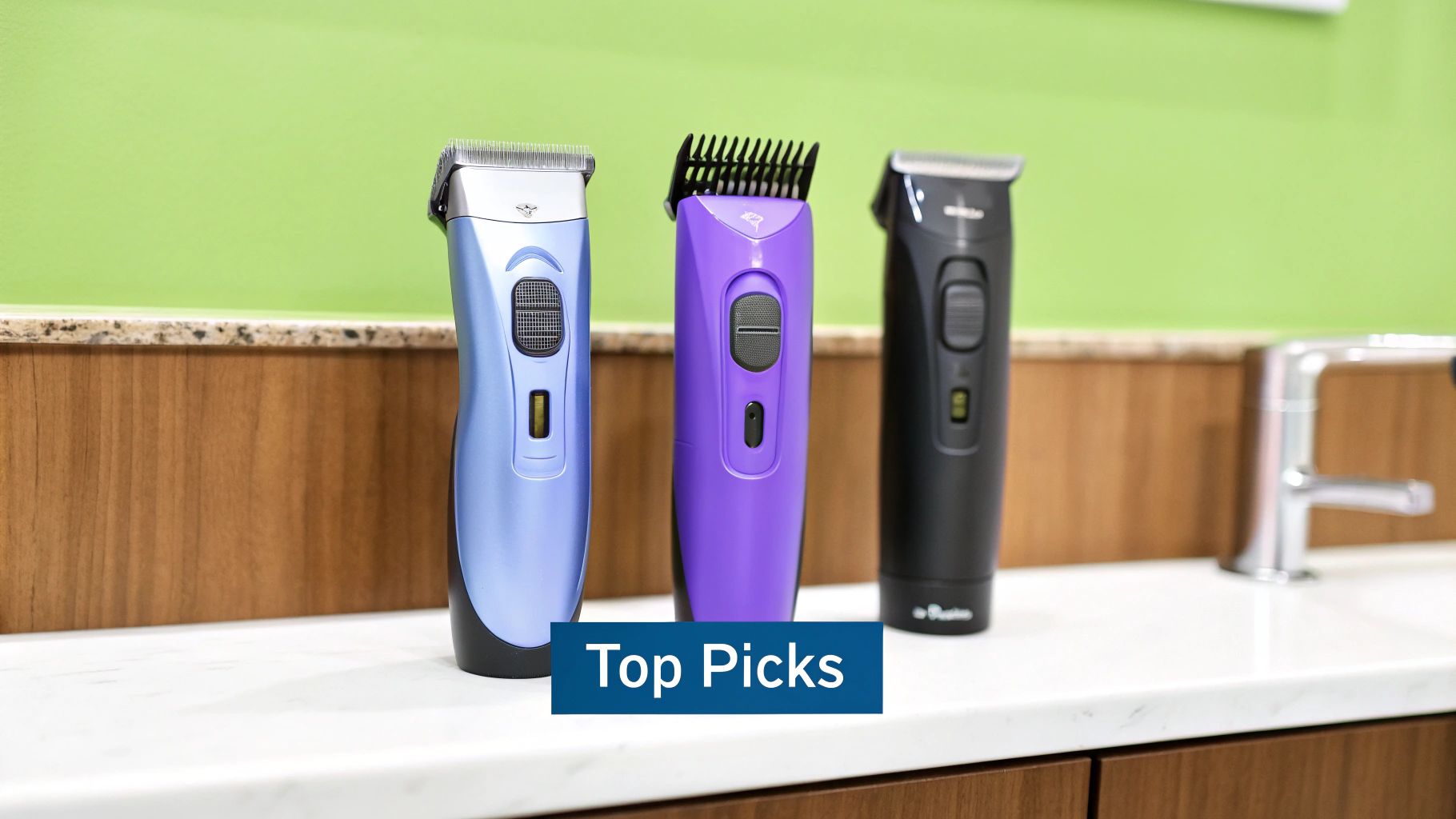 A close-up of a high-quality hair clipper blade, highlighting its sharp teeth and metallic finish.