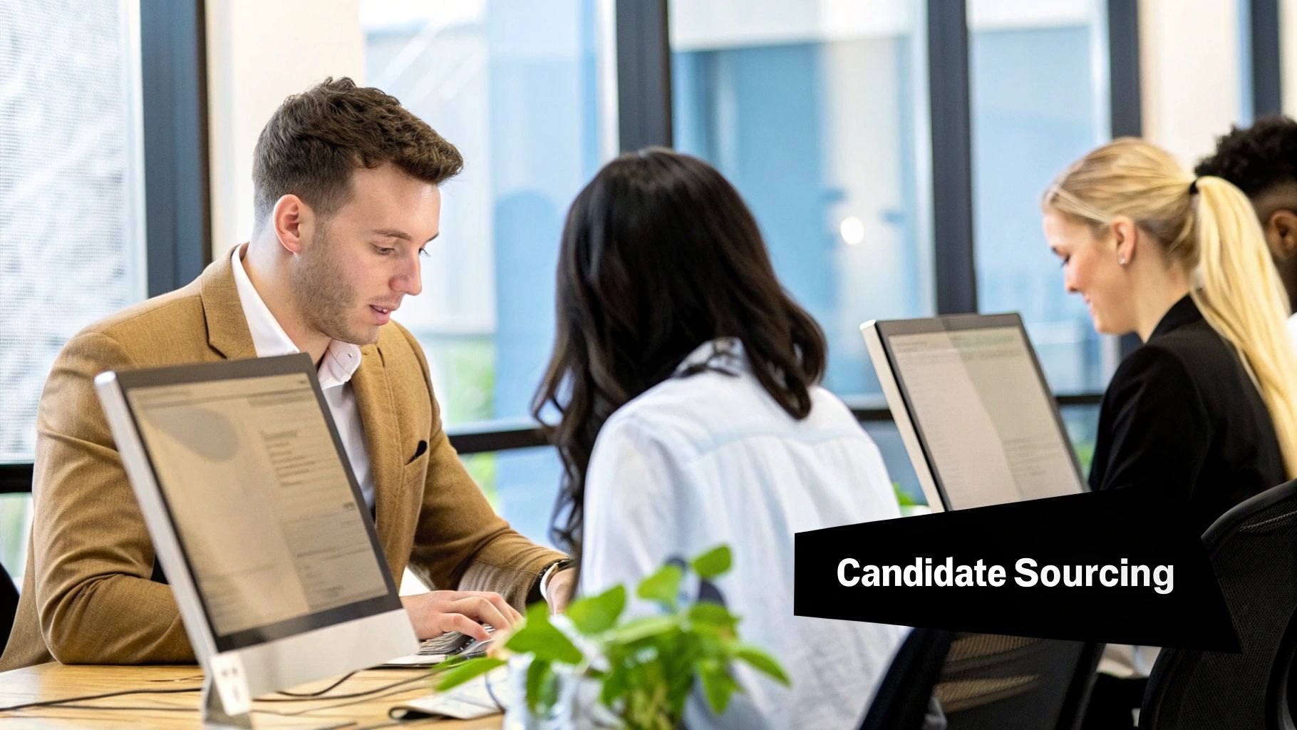 A group of diverse professionals networking, illustrating the concept of attracting top talent.