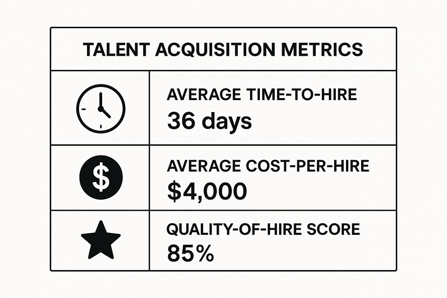Infographic showing key data about Structured Talent Acquisition and Recruitment Strategy