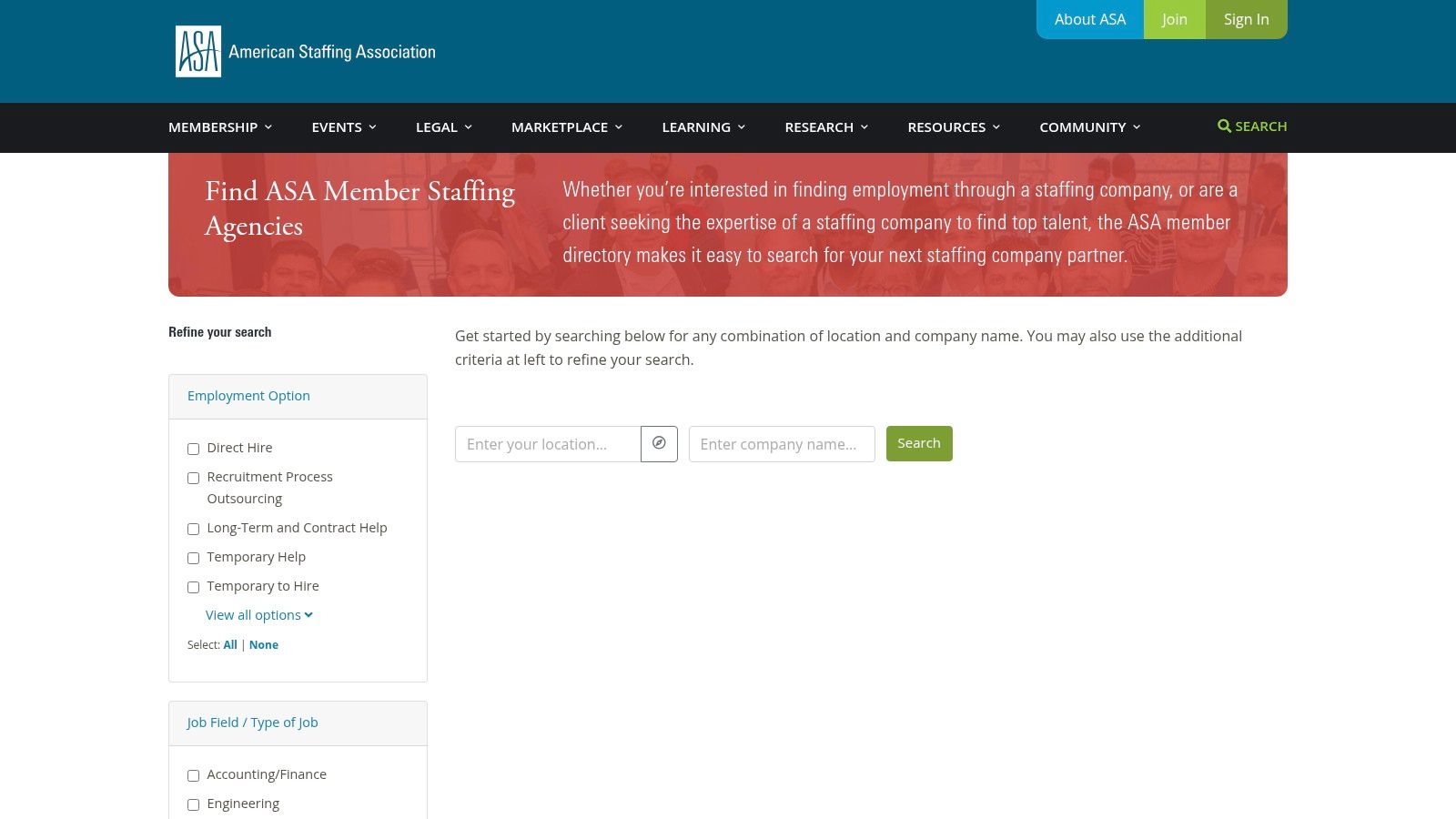 American Staffing Association (ASA) – Member Directory