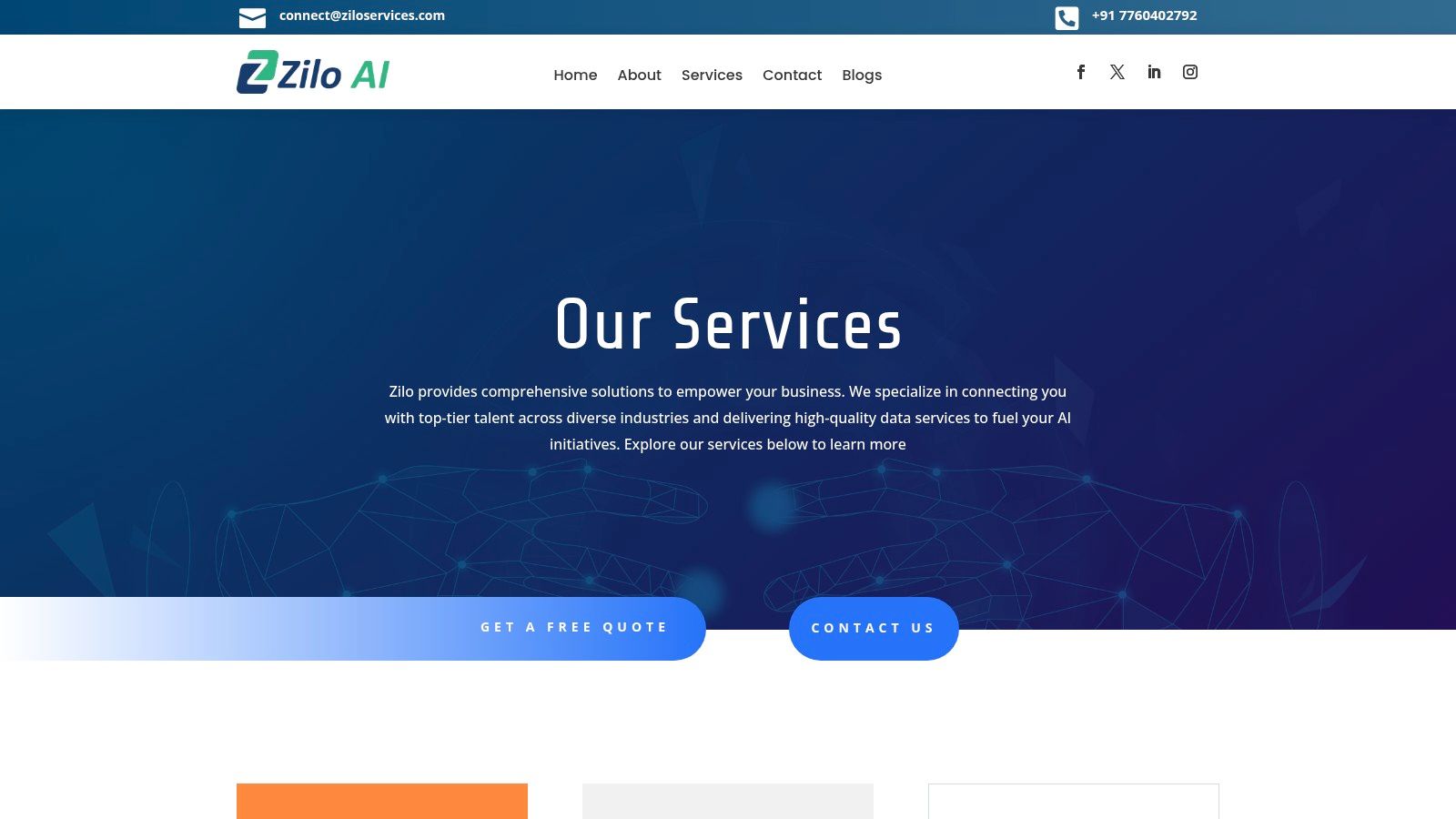 Zilo – Services (Transcription Services section)