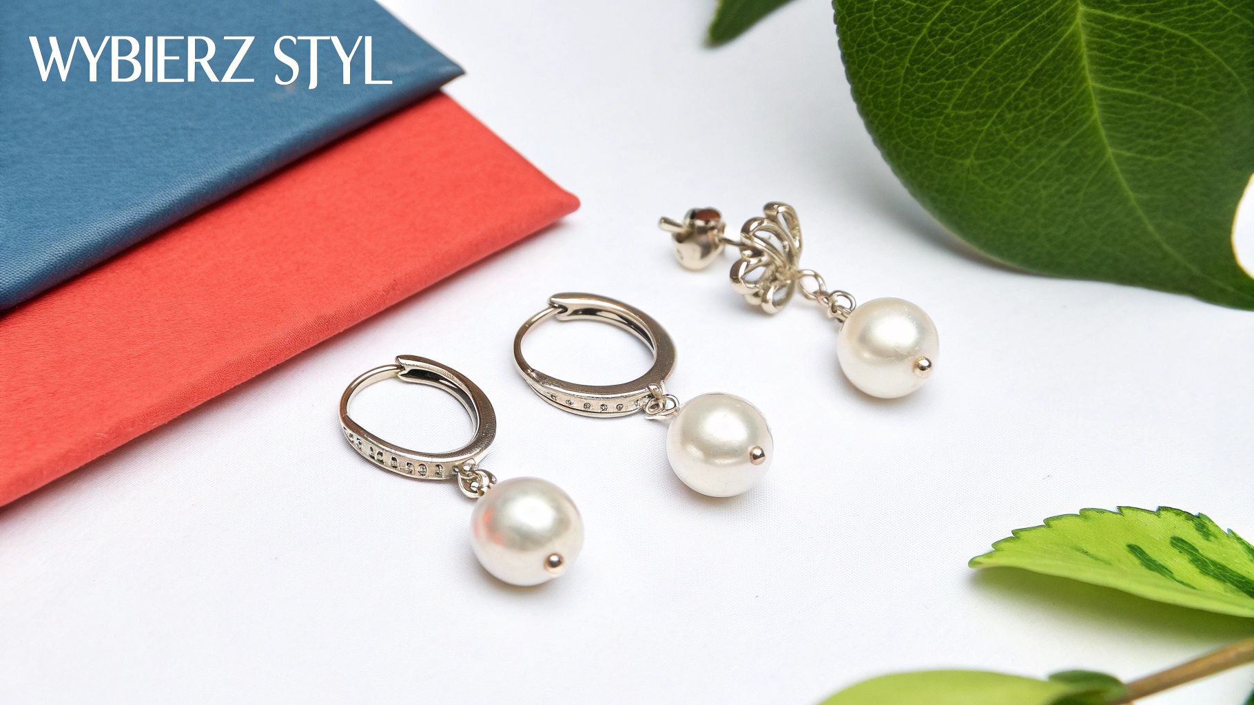 Kobieta nosząca eleganckie srebrne kolczyki z perłą