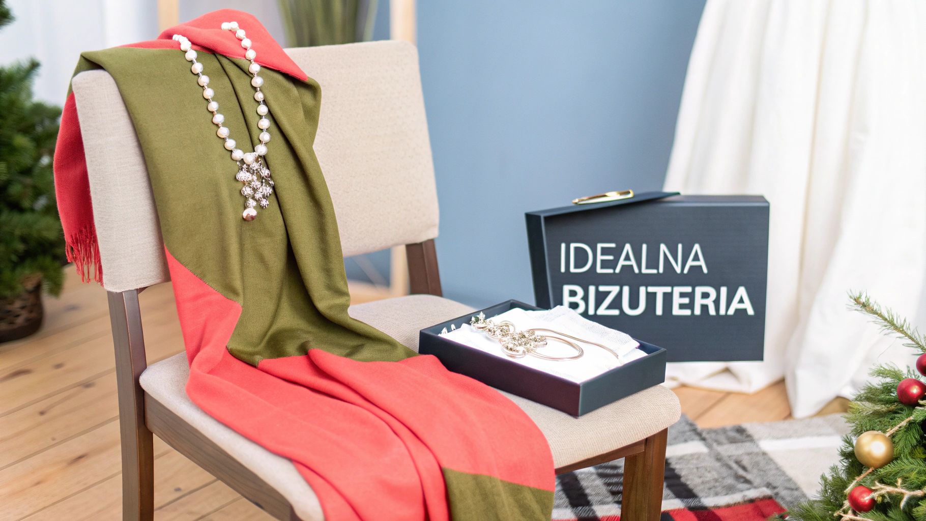 Elegancka srebrna biżuteria świąteczna z kamieniami