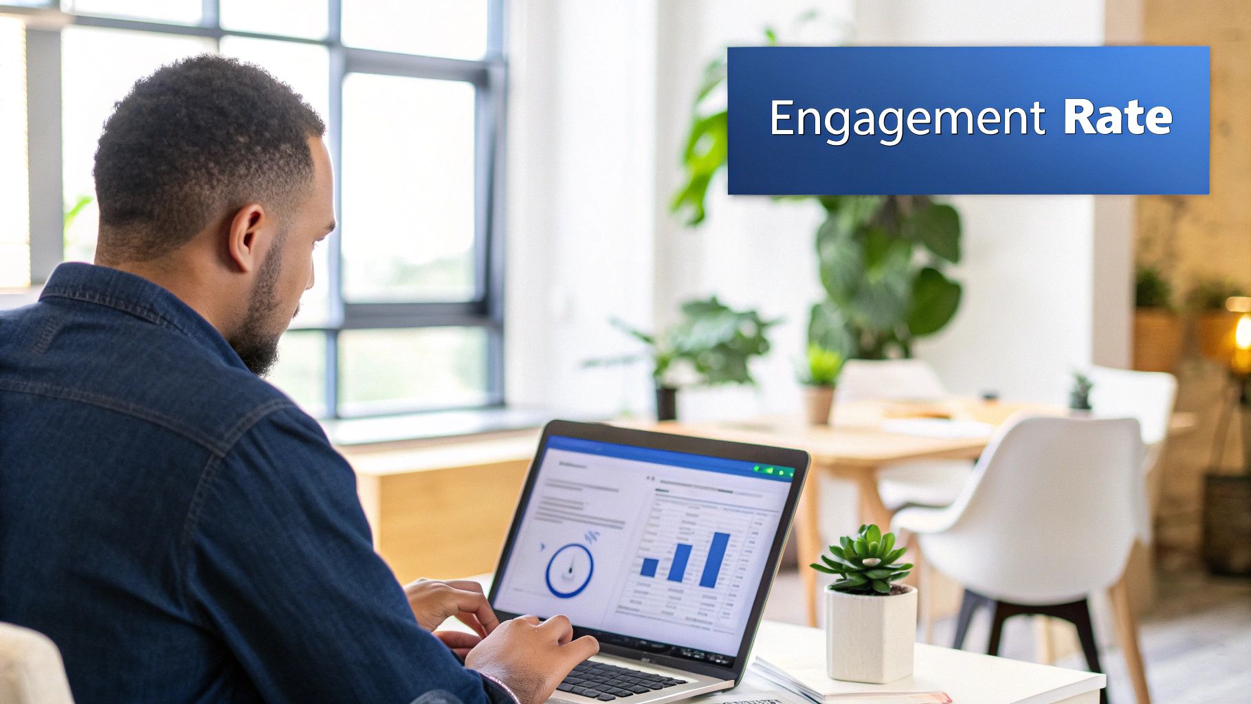 A compass pointing towards a heart-shaped social media icon, symbolizing engagement rates as a guiding metric.