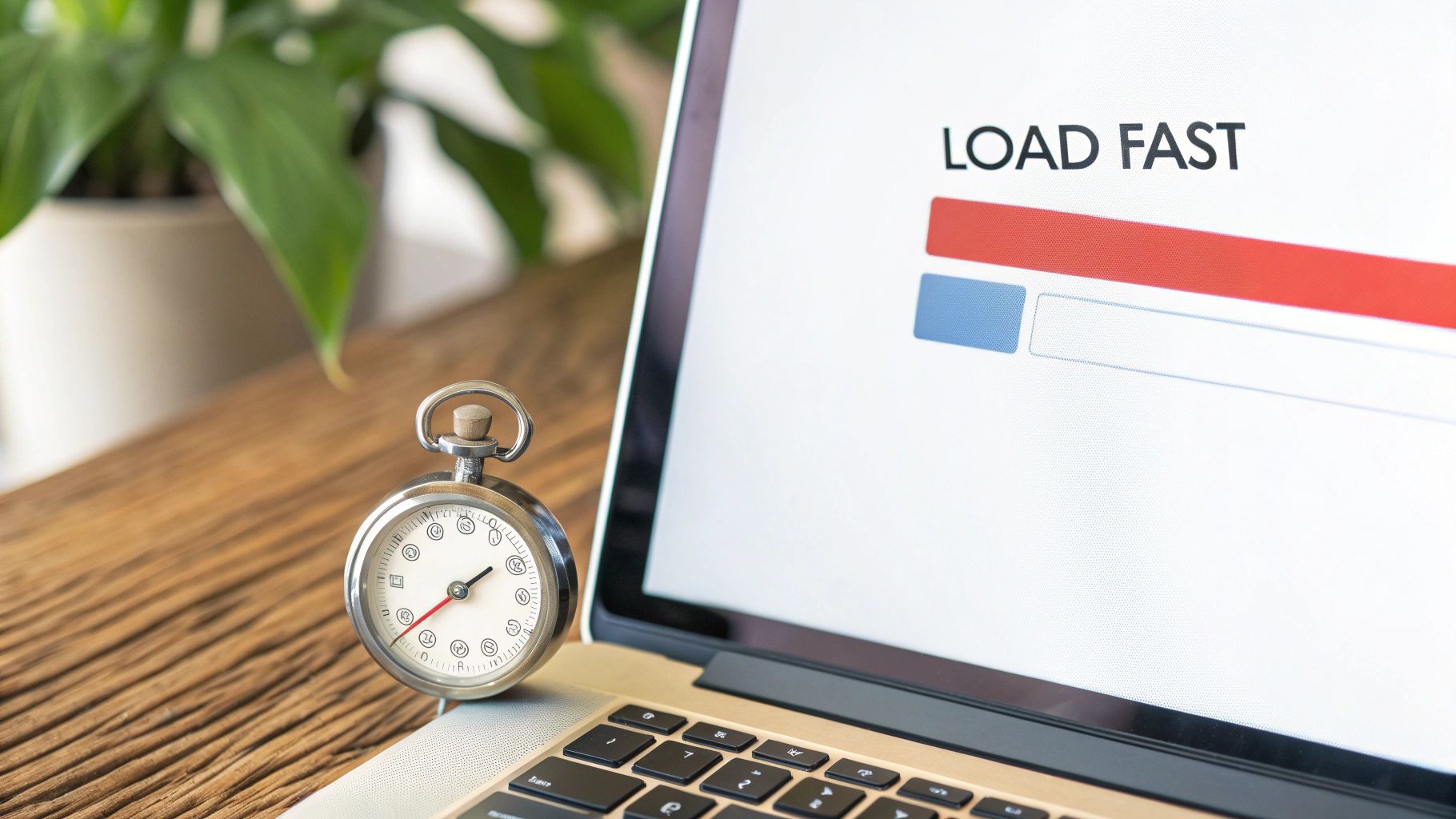 Laptop with progress bar labeled 