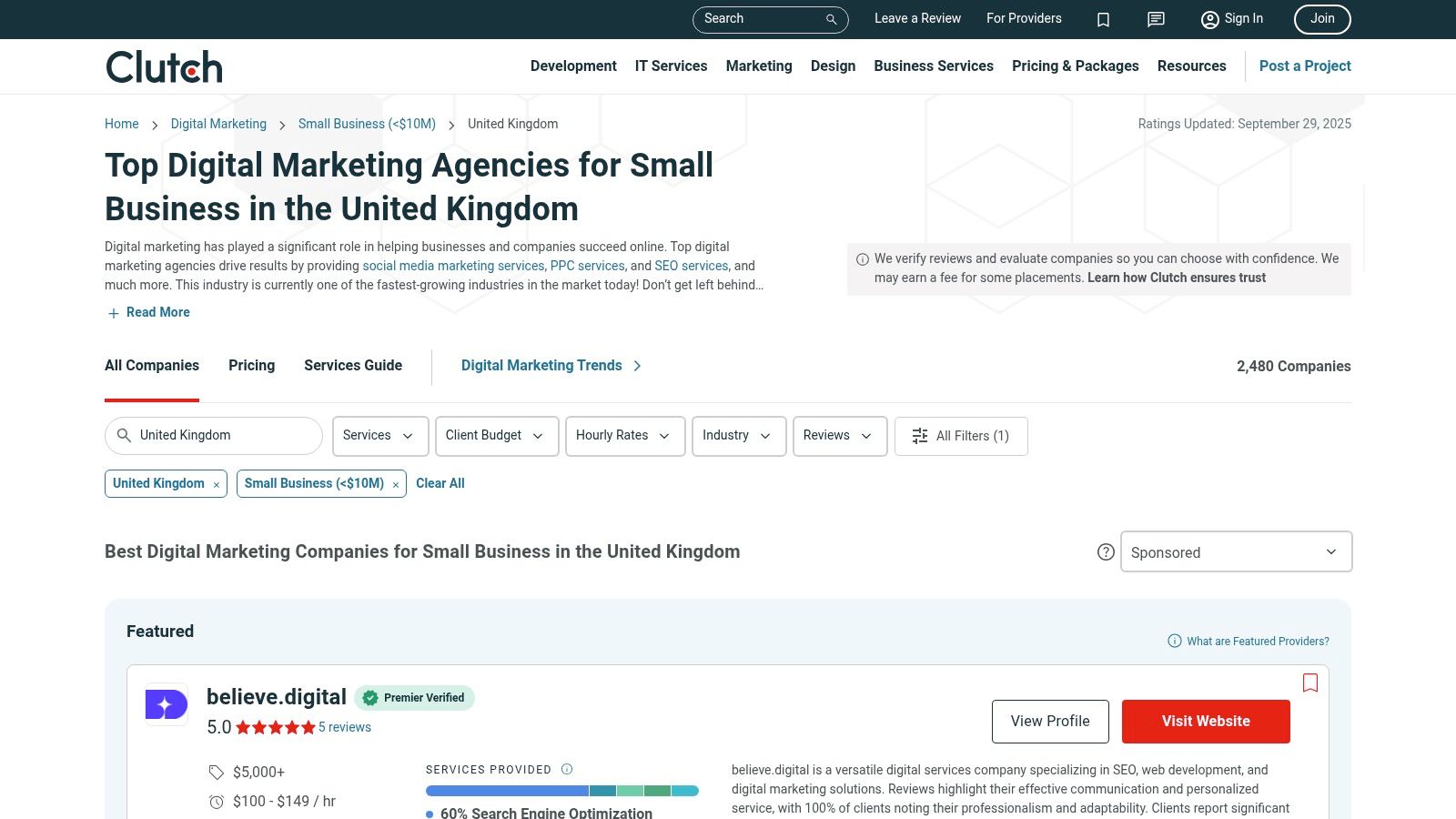 clutch image of 7 top marketing firms in the uk
