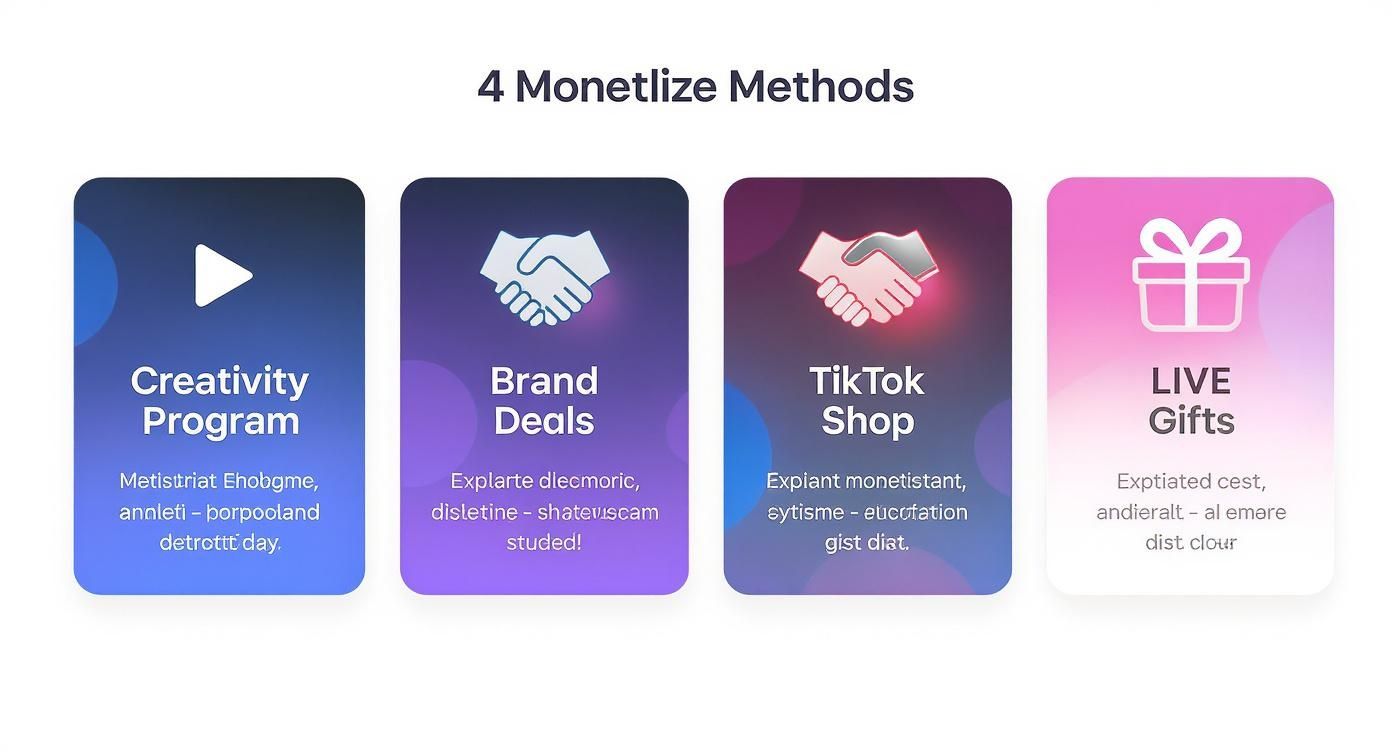Infographic about how to get monetized on tiktok