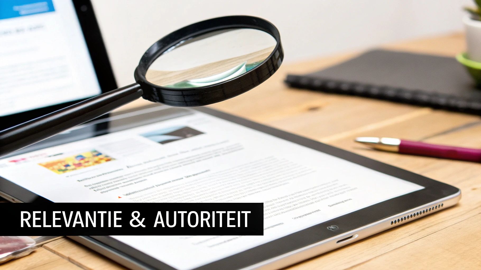 Illustratie van kwaliteitscontrole en analyse van backlinks