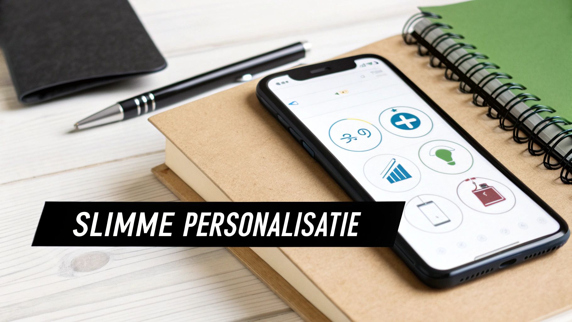 Een persoon die op een smartphone een gepersonaliseerde online marketing campagne bekijkt