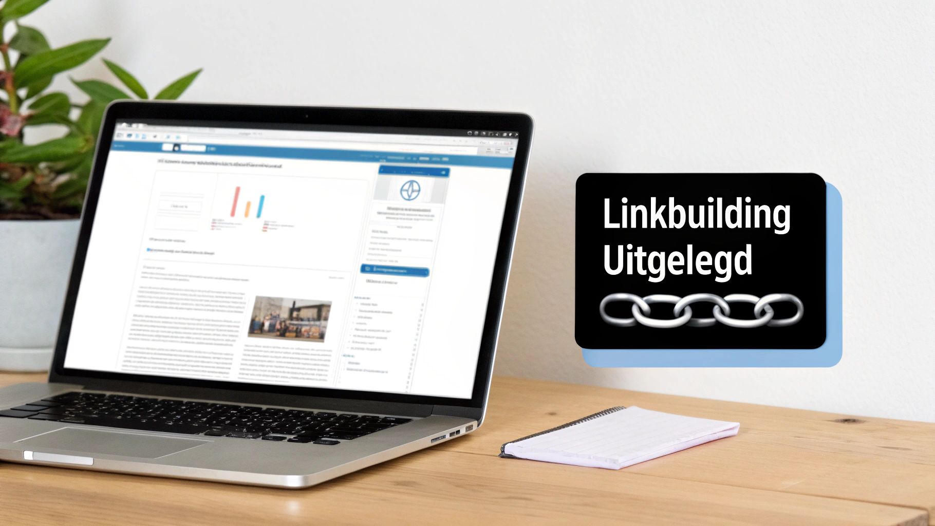 Close-up van in elkaar grijpende metalen schakels als symbool voor linkbuilden