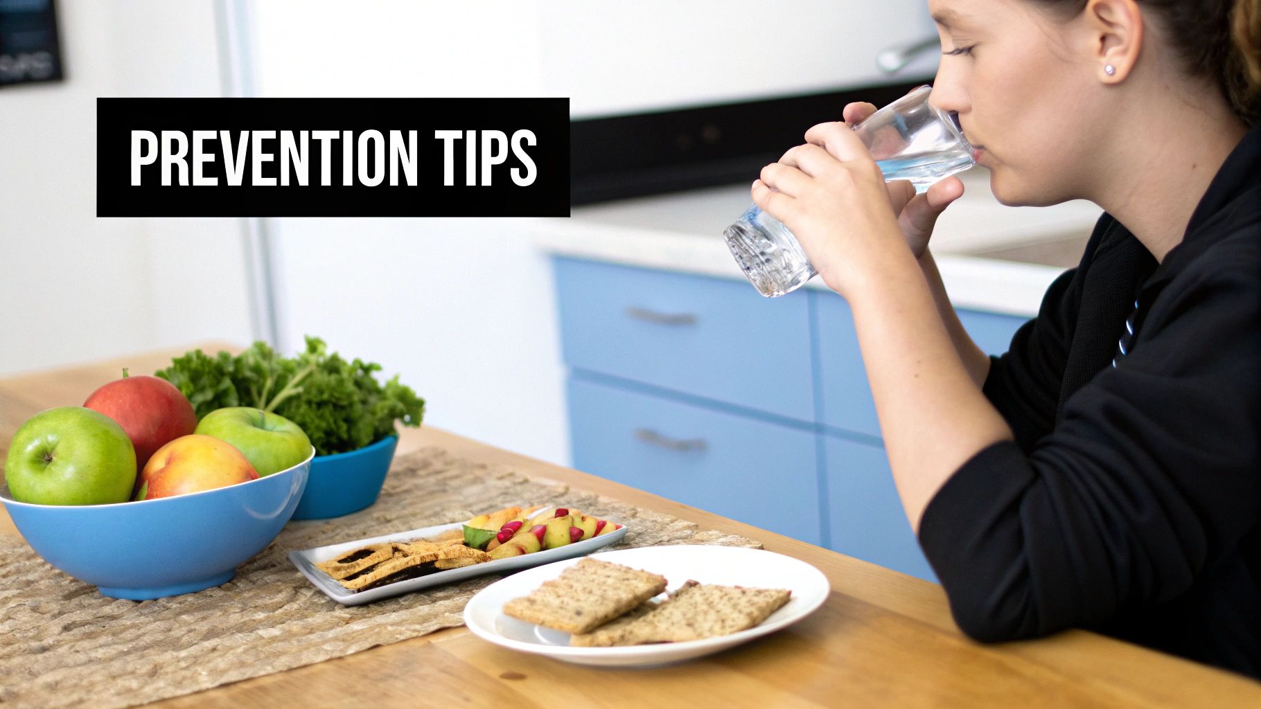 A woman preparing a healthy meal with fresh vegetables in a bright, clean kitchen.