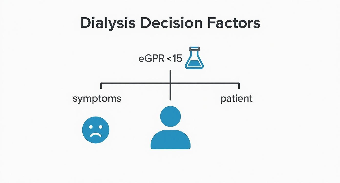 Infographic about what level of creatinine requires dialysis