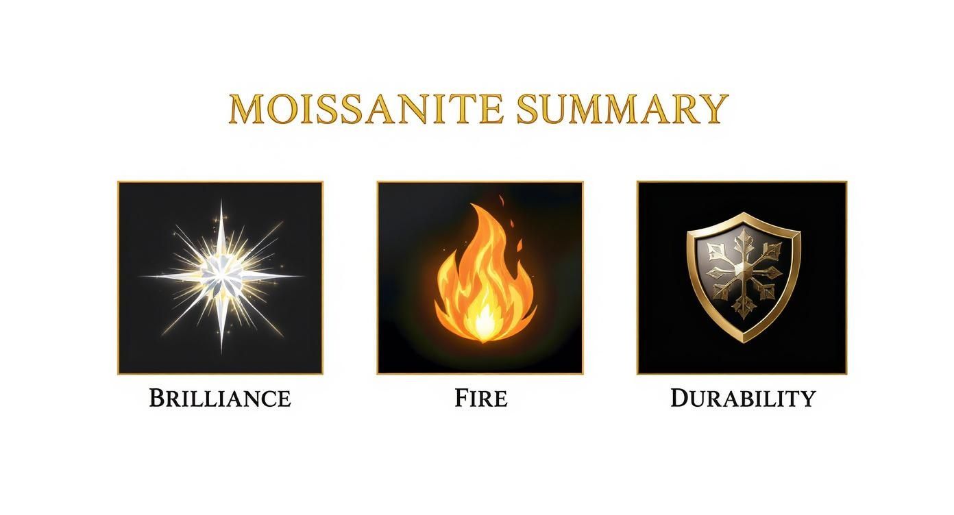 Infographic about what is moissanite jewelry