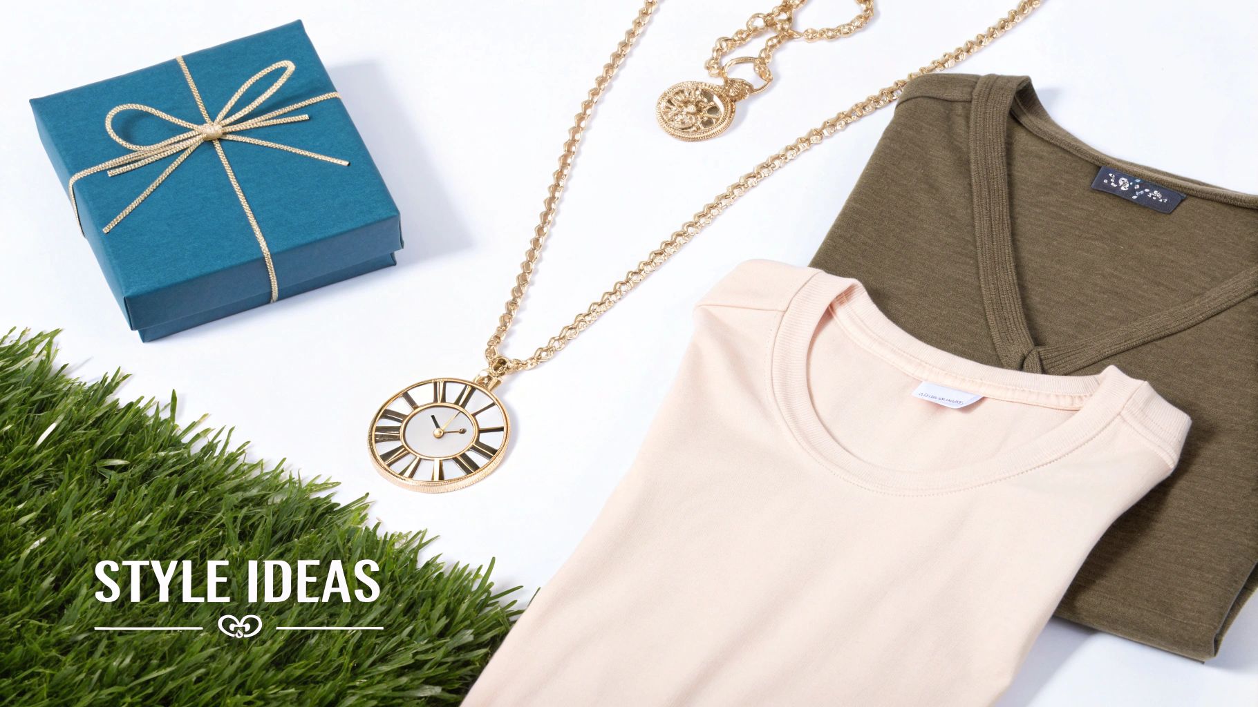 Reversible Roman Numeral Necklace in Outfit