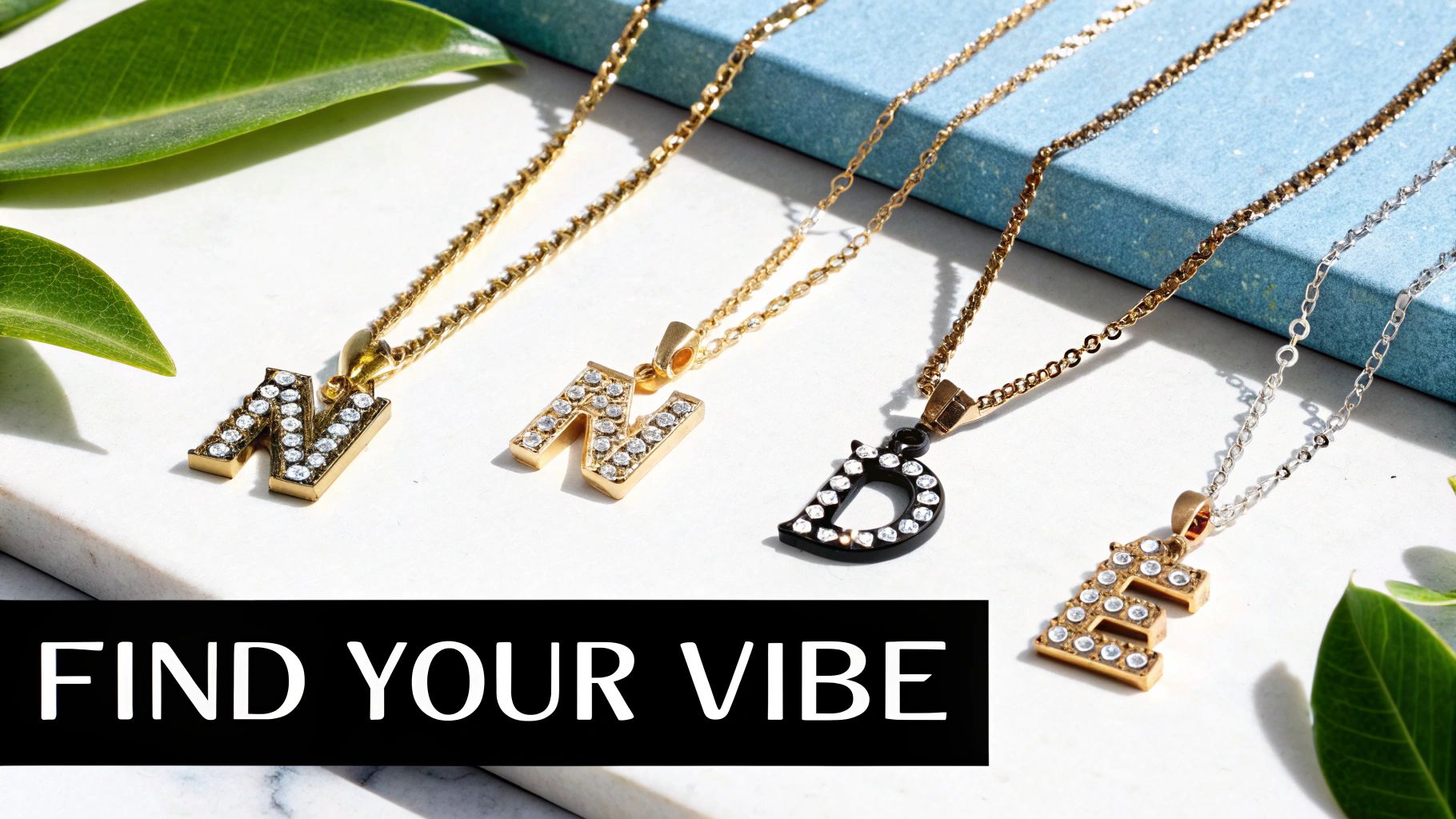 A close-up shot of a custom letter necklace with a detailed initial pendant.