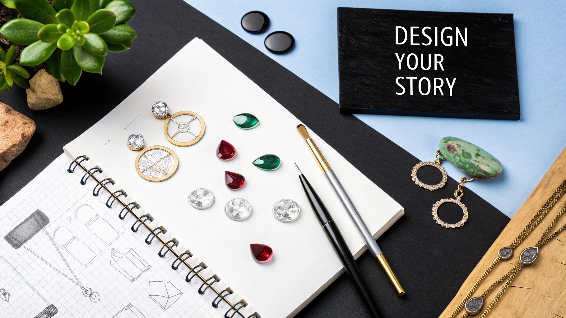 Grandmother and grandchild choosing a birthstone necklace design