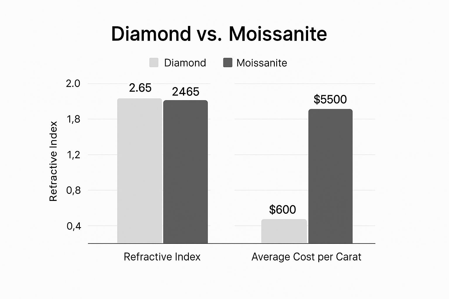 diamond VS moissanite