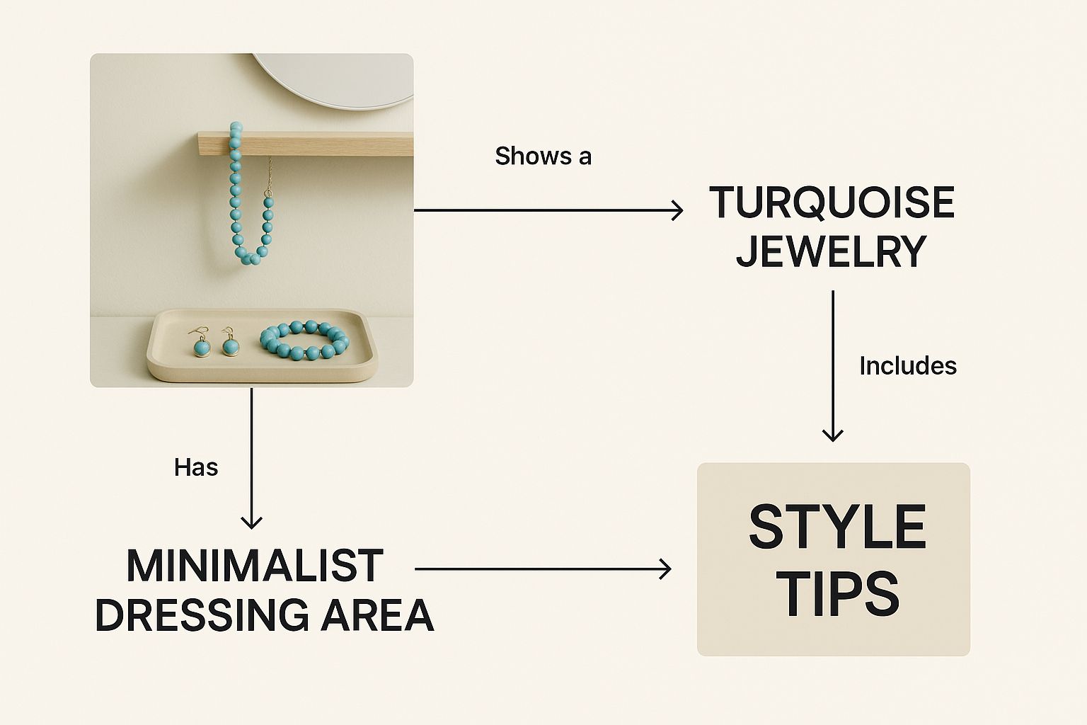 Infographic about turquoise jewelry for women