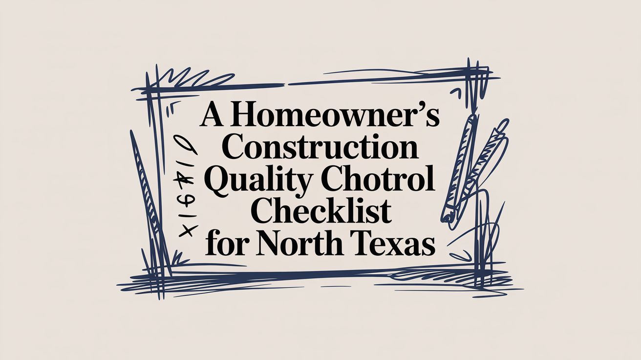 A Homeowner's Construction Quality Control Checklist for North Texas
