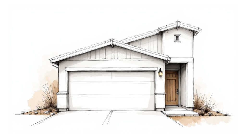 Modern kitchen with island and bar stools