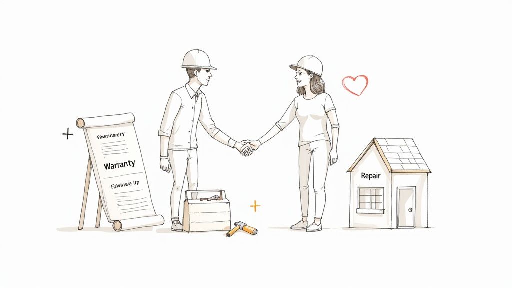 A smiling couple receiving the keys to their new custom home from their builder.