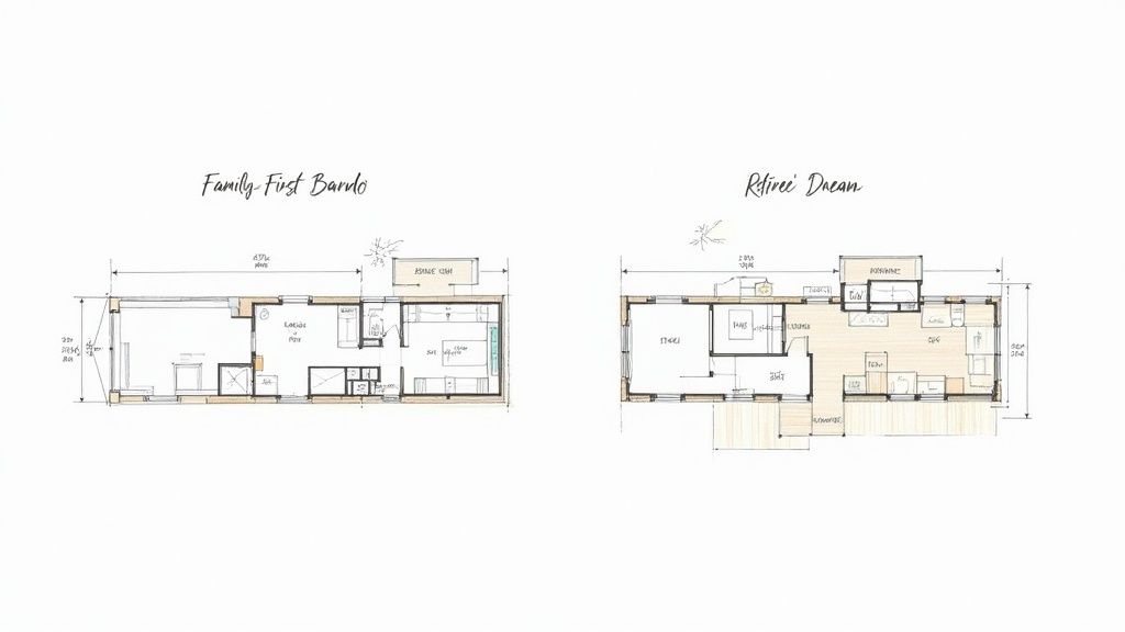 A modern barndominium in a rural Texas setting with a large attached shop.