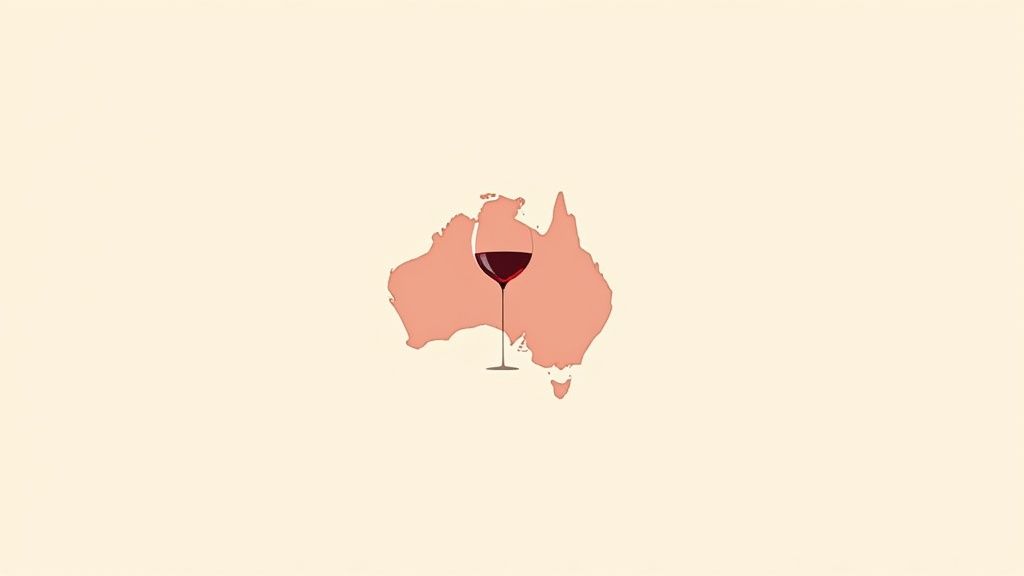 Glass of bold red Shiraz wine next to a bottle.