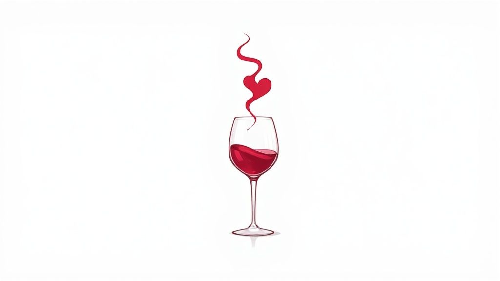 Close-up of red wine being poured from a bottle into a wine glass.