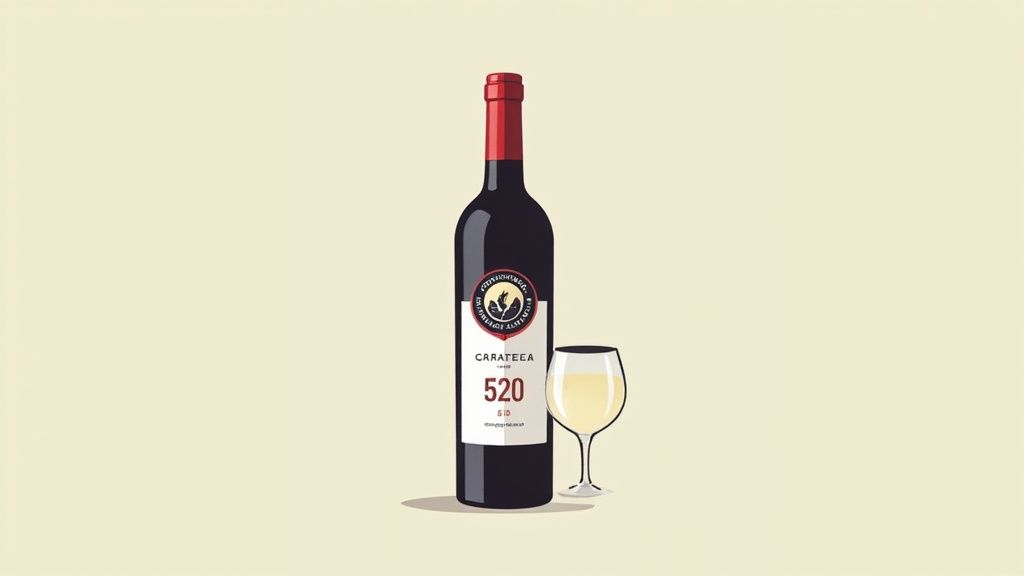 A wine bottle label featuring the Australian Certified Organic logo, signifying trust and adherence to strict standards.