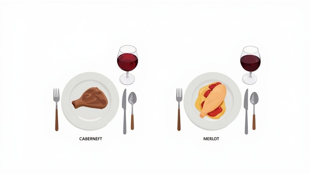 A perfectly set dinner table with glasses of red wine, ready for food pairing.